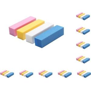 10 Set Schuurvijlen Blok Nail Tips Make-up Accessoires Slijtvaste Nagels Reiniging Tool Multifunctionele Manicure Pedicure Stijl 1