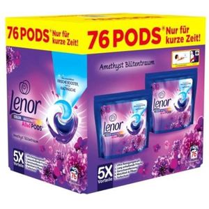 Lenor Kleurwasmiddel Allin1 Pods Amethist Bloesendroom 76 wasbeurten, hygiënische dieptereiniging en langdurige frisheid