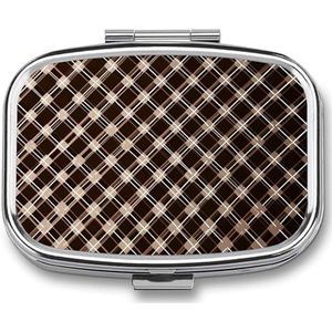 Bruine en witte reispillenorganizer, dagelijkse pillendoos voor supplementen, pillendoosje met 2 compartimenten, handig voor het dragen en bewaren van medicijndoos