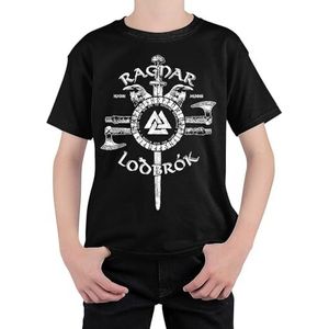 Kids Ragnar Lodbrok Fun Viking T-Shirt Unisex Top overhemden(Small)