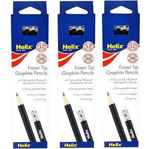 Helix Eraser Tip Grafiet Zeshoekige Potloden - HB - Set van 36