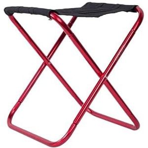 Lichtgewicht viskruk, draagbare klapstoel, visstoel met verstelbare poten, opvouwbare campingstoel met gaasrug en schouderband (Color : Red)