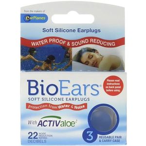 Bio Ears Zachte Siliconen Oordopjes Water & Geluidsbescherming met Activ Aloe - 3 paar, 50 g