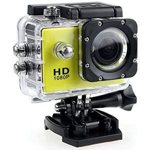 Actiecamera's Sport DV Mini, 1080p Action Camera, Outdoor Helm Onderwater Waterdichte Camera, Camera Video Registratie 2.0 Inch Action Camera 4K Waterdichte en duurzame behuizing (Size : Giallo)