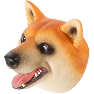 2 stuks handpop wit kind hond hoofd de hond vinyl (Color : Orange, Size : 17.5X16CM)