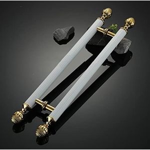 MWANG Roestvrij stalen duwtrekdeurklink tweezijdig ontwerp, H-vorm glazen schuifdeurgrepen met complete sets, houten schuur deurgrepen, 60/80/100/120/150 cm lengte (kleur: wit1, maat: 150 cm