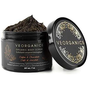 VeOrganics Organics Organic Coffee & Chocolate Body Scrub - Premium Moisturizing, versteviging en Detoxifying Exfoliant