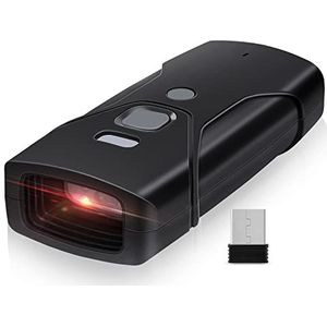 JRHC Bluetooth barcodescanner, mini 2D draagbare draadloze barcodescanner 3-in-1 Bluetooth en 2,4 G barcode-lezer