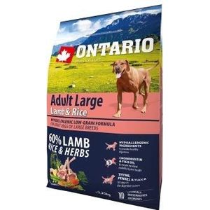 Ontario Adult large Voer voor volwassen honden, grote rassen lam, Turkey en rijst, 2,25 kg