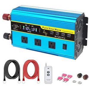 Omvormer Omvormer 2000W-8000W Zuivere Sinusomvormer DC 48V 220V Universele Zonne-energieomvormer Voor Caravans En Buitenreizen(3000W-6000W 3sockets)