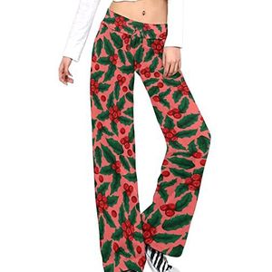 Xmas Holly Berry Ilex Yoga Broek Voor Vrouwen Casual Broek Lounge Broek Trainingspak met Trekkoord XL