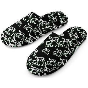 Koe Moo Pantoffels voor dames, met volledige print, warme antislip rubberen zool, huisschoenen voor binnenhotel, 36-37 (5,5-6)