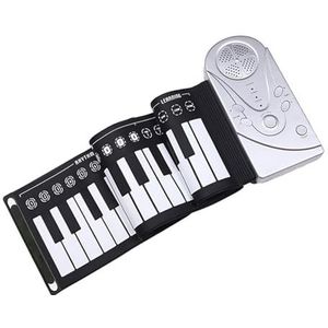 Student Handgerolde Piano Met 49 Toetsen, Opvouwbaar, Handgerold Elektronisch Piano-instrument Met Toetsenbord Draagbaar Keyboard Piano (Color : Silver)