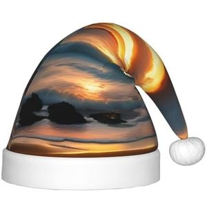 Strand Maui Hawaii Zonsondergang Zee Golven Wolken Heerlijke Kinderen Pluche Kerstmuts - Vakantie Decoratieve Hoed Voor Feesten, Feestelijk Plezier En Meer