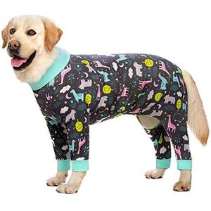 Big Dog Basic Kleding Pure Cotton shirt pyjama middelgrote en grote honden met vier poten Kleding Full Body High Stretch (Color : Gray giraffe, Size : 26#(7.5~10KG))