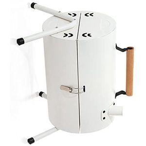 Draagbare Houtskoolgrill Dubbelzijdige Barbecue Elektrische Warmtebron Buitenbarbecue voor Achtertuinen voor Picknicks (Wit)