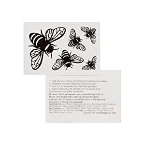 5 x Bijen-tattoo - 5 bijen in zwart - tijdelijke body tattoo (5)