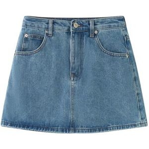 Denim Mini Gevoerde Rok Voor Vrouwen Hoge Taille Sexy Casual Bodycon Y2K Trendy Korte Jean Rokken Met Zakken,Blauw,M