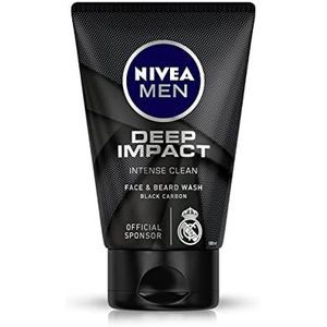 Nivea Men Deep Impact Intense Clean Face and Beard Wash Black Carbon, 100 ml