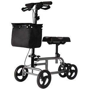 Opvouwbare Rollator Loophulpmiddelen 4 Wielen Opvouwbaar, Rollator Walker met Dubbel Remsysteem, Drive Rolling Walker In Hoogte Verstelbaar Gebruikt Binnen en Buiten, Grijs