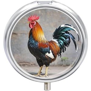 Haan Pillendoos Waterdichte Draagbare Geneeskunde Pil Case Vochtbestendige Metalen Reizen Pillendoos met 3 Compartimenten Geneeskunde Case