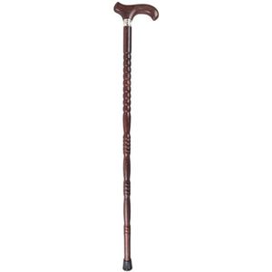 ouderen met stokken， Ronde wandelstok in de vorm van een kraal, handgemaakte wengéhout, omic grip(A,94Cm(Use Height 176 185Cm))