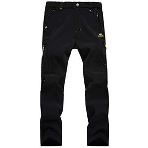 BWBIKE Softshellbroek voor heren, met fleece gevoerde winterbroek, outdoor, wandelen, klimbroek, waterdicht, skibroek