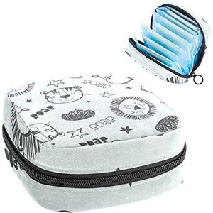 Opbergtas voor maandverband Pads, Menstruatie Cup Pouch, Periode Bag Organizer voor vrouwelijke Pads Tampons, Good Night Lion Tiger