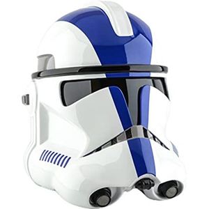 BSTCAR JJ08101081_PVCB1AM313-DE Star Wars helm Star Wars Mandaloriaanse helm pvc full face film cosplay maskers kostuummasker voor volwassenen Blauw en wit