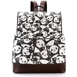 Panda zwart wit schat gepersonaliseerde schooltassen boekentassen voor tiener, Meerkleurig, 27x12.3x32cm, Rugzak Rugzakken