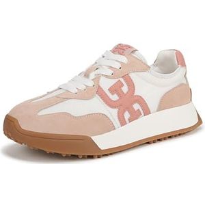 Sam Edelman Langley Sneaker voor dames, Wit Warm Blush Gewassen Koraal, 39.5 EU