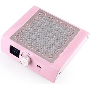 Nagelstofafscheider, borstelloze motor nagelzuiging stofafscheider sterke kracht nagelboor stofzuiger nagelgereedschap stofafscheider, manicure stofafscheider (roze)