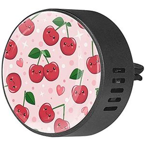 BestIdeas 2 STKS Vent Clips Auto Luchtverfrisser met Leuke Cartoon Cherry Lachend Patroon, Aromatherapie Essentiële Olie Diffuser