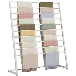 Craft Room Ribbon Holder Organizer Rack White Scarf Hanger Organizer, 10-Tier Heavy Duty Metal Organizer for Gift Wrapping Paper/Ribbon/Jeans, Space-Saving (Size : 80x40x145cm/31.5x15.7x57.1in)