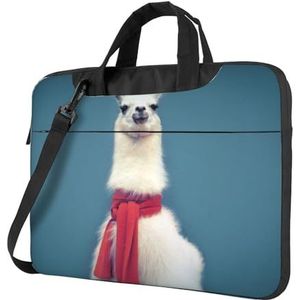 ASEELO Sneeuw Wolf Patroon Zakelijke Laptop Tassen Messenger Aktetas Computer Tas met Schouder Compatibel voor Werk, Alpaca, 15.6 inch Laptop bag