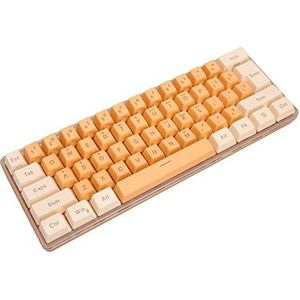 Mechanisch Toetsenbord, Gaming-toetsenbord met Contrasterende Kleuren Opgeschort Hoog Laag Keycap Ultra Klein voor Thuis (Beige Oranje)