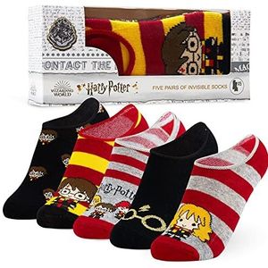 Harry Potter Onzichtbare Sokken Kinderen, 5 x No Show Sokken Laag uitgesneden Sokken Harry Potter Geschenken