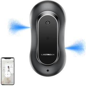 LIECTROUX YW810 Raamreiniger, app-bediening, dubbele watersproeier, AI-baan, valbescherming, borstelloze motor