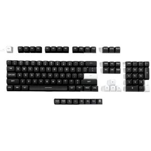 QPSJXN Double Shot PBT Toetsenbordenset, 137, niet-shell door wit zwart, compatibel met mechanische toetsenborden (zwart)