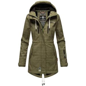 MARIKOO Dames winterjas winterjas mantel outdoor waterafstotend softshell B614, olijf wl, L