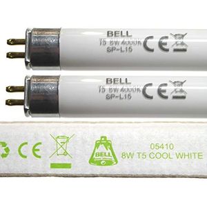 Bell Lighting - Set van 2 TL-buizen 8W T5 30 cm koud wit 4000 K fitting G5 voor noodverlichting en lichtstrips 05410