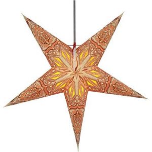 Guru-Shop Opvouwbare Advent Lichtgevende Papieren Ster, Kerstster 60 cm - Dadari Oranje, Papieren Sterren - Veelkleurig