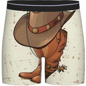 Boxer slips, heren onderbroek boxershorts, been boxer slips grappig nieuwigheid ondergoed, cowboylaarzen en hoed grafisch, zoals afgebeeld, XXL