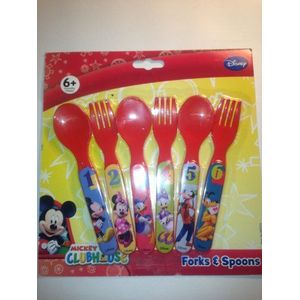 Mickey Mouse Six Piece Fork & Spoon Set