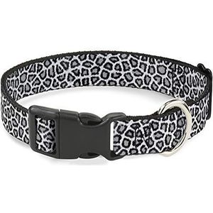 Buckle-Down Plastic Clip Kraag - Luipaard Wit - 1/2"" Breed - Past op 8-12"" Nek - Medium