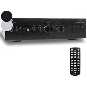 auna AV2-CD708 - stereo hifi home cinema, audioversterker, 125 watt RMS-vermogen, 5 x stereo cinch line-ingang, 1 x cinch line-uitgang, afstandsbediening, zwart