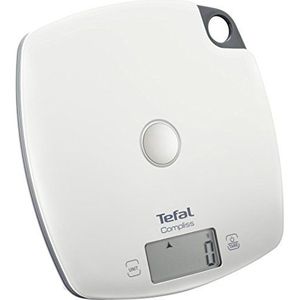 TEFAL BC1000V1 Compliss keukenweegschaal, 5 kg / 1 g schaal, Groot plastic platform, Tarra-functie, LCD-display