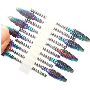 Nagelboorset, Nagelboortjesset for manicure, verpakking van 10 stuks Carbide aardbeinagelboortjes for manicure Gellak verwijderen Multicolor(No22 10pc(r9))