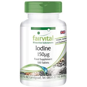 Fairvital | Jodium tabletten 150mcg (van kaliumjodide) - VEGAN - 180 jood tabletten