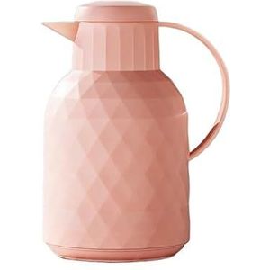1L dubbelwandige glazen vacuümfles, thuis en op kantoor, geïsoleerde waterkoker, thee en koffie geïsoleerde fles (maat: 1000 ml, kleur: roze)